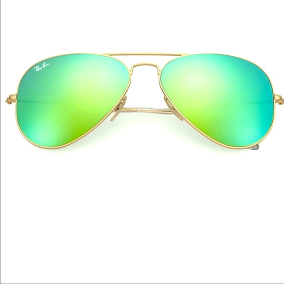 Green ray ban women’s aviators. - Picture 1 of 6